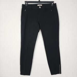 Banana Republic Sloan Ankle Zip Pants Zip Pockets Black Women's Size 8